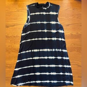 Ultra Flirt White and Blue Midi Dress